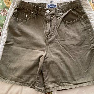 Essentials Olive Green Army Green Jeans-cut 5 pocket Grommets Shorts